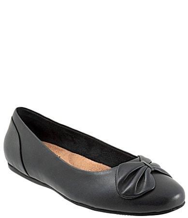 SoftWalk Sofia Leather Bow Flats Product Image