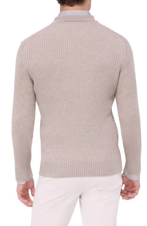 BUGATCHI Merino Wool Johnny Collar Sweater In Willow Product Image