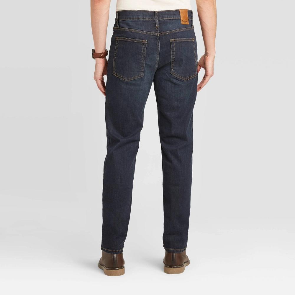 Men's Slim Fit Jeans - Goodfellow & Co™ Indigo 28x32: Mid Rise, Stretch , Fly Button, Zipper Closure, 73% Cotton Product Image