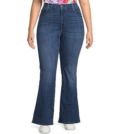 Levis Womens Plus Size 726 High-Rise Flare Jeans - Medium Indigo Worn In 24 Product Image
