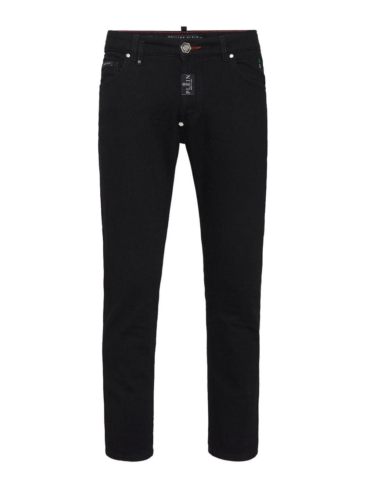 PHILIPP PLEIN Logo-plaque Skinny-cut Jeans In Black Product Image
