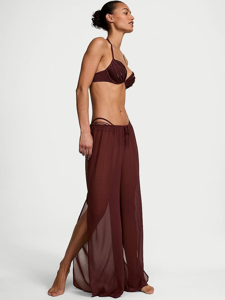 Beachwear Sheer Crinkle Wide-Leg Pants Product Image