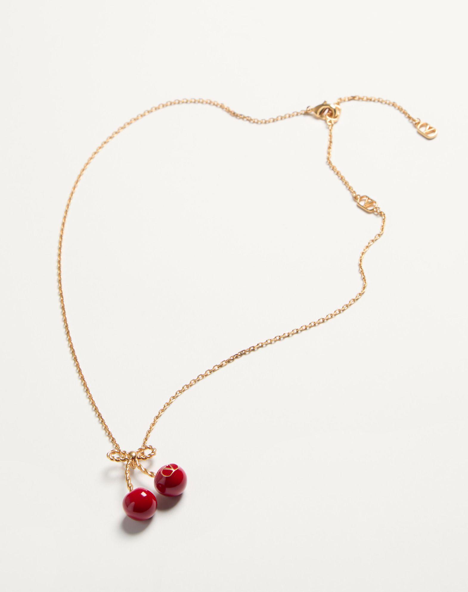 Cherryfic Metal And Enamel Necklace Product Image
