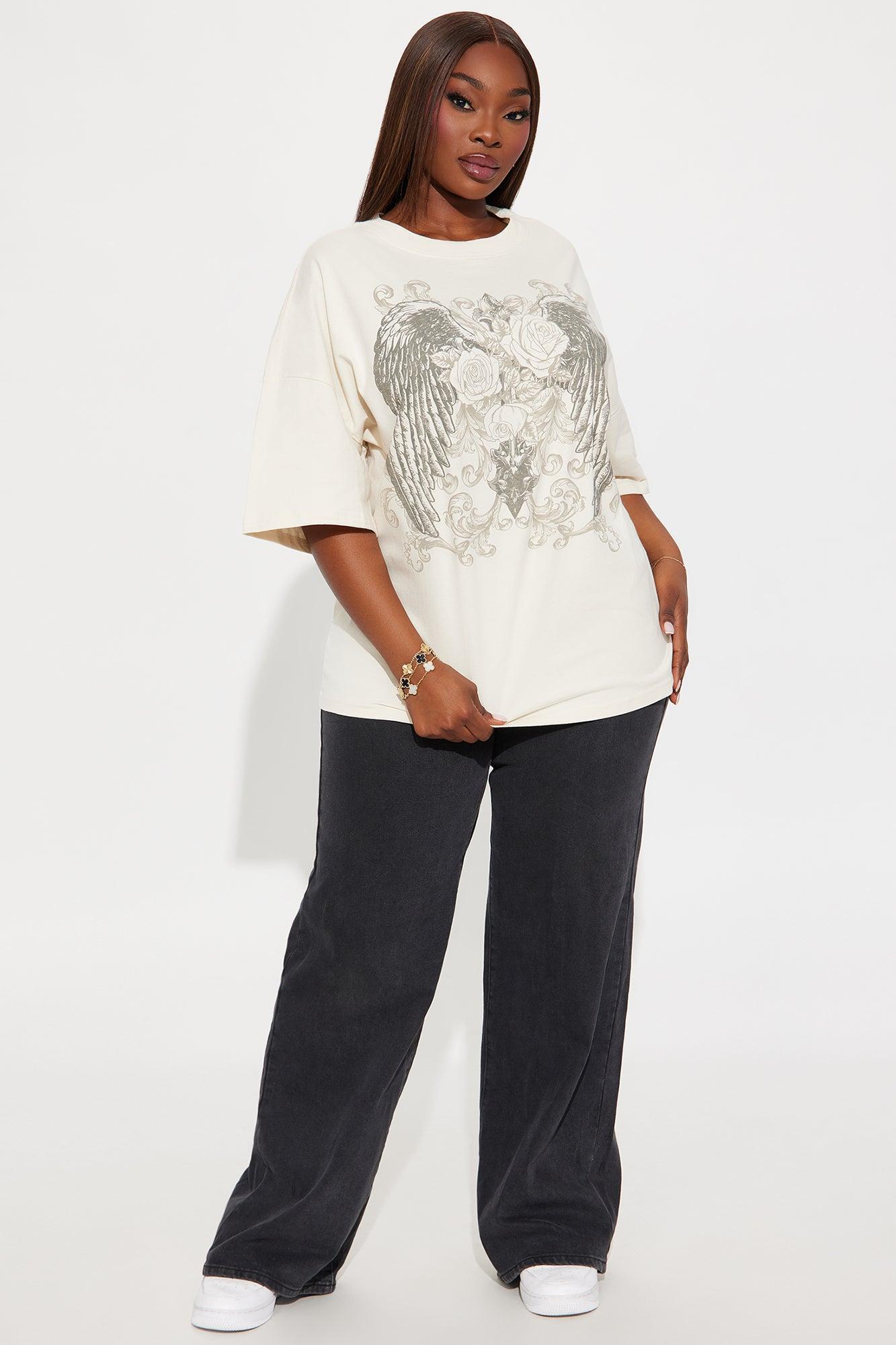 Thorned Wings Washed Tee - Off White Female Product Image