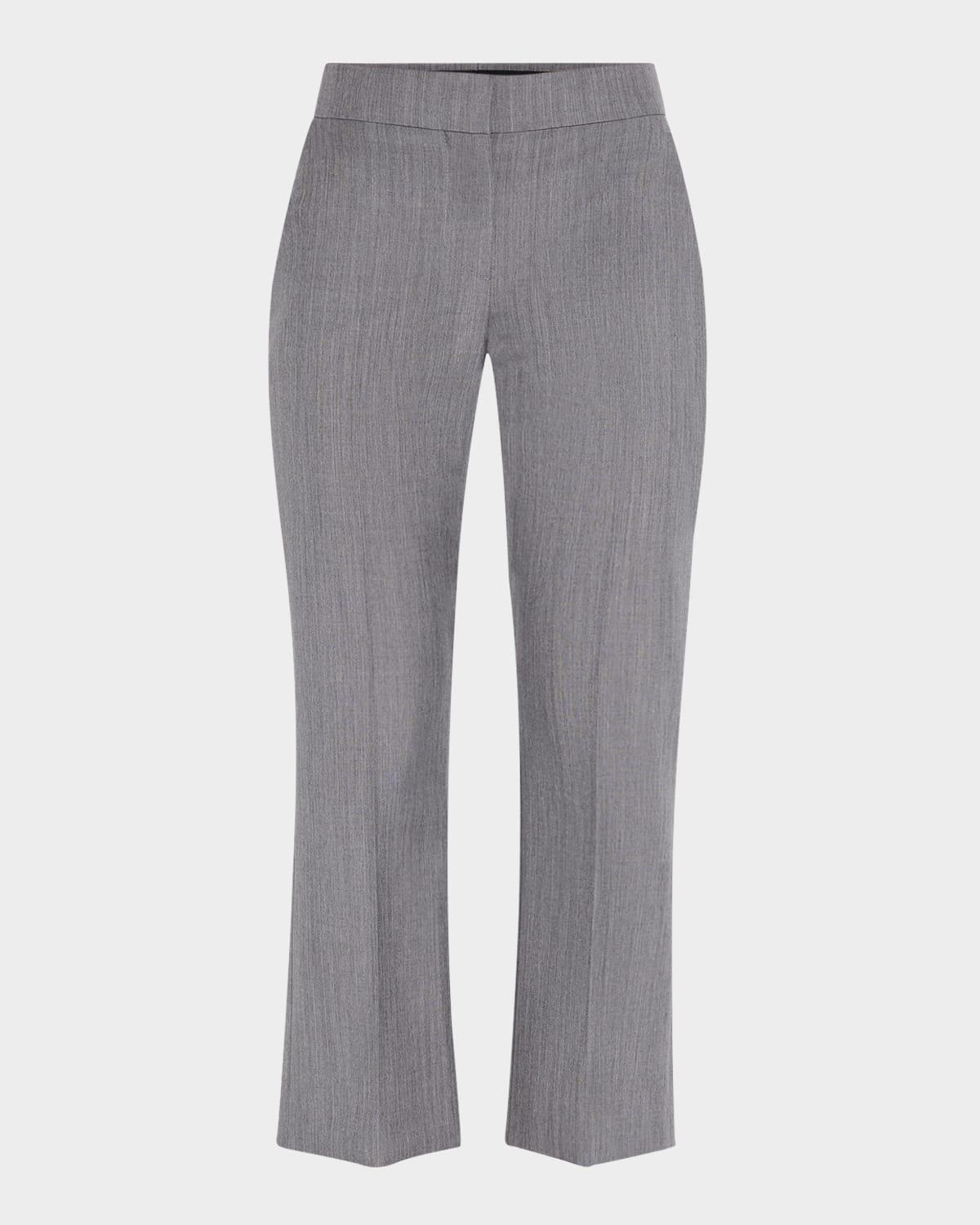 Mid-Rise Wool Mohair Kickflare Crop Trousers Product Image