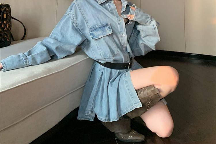 Button-Up Mini Dress Product Image