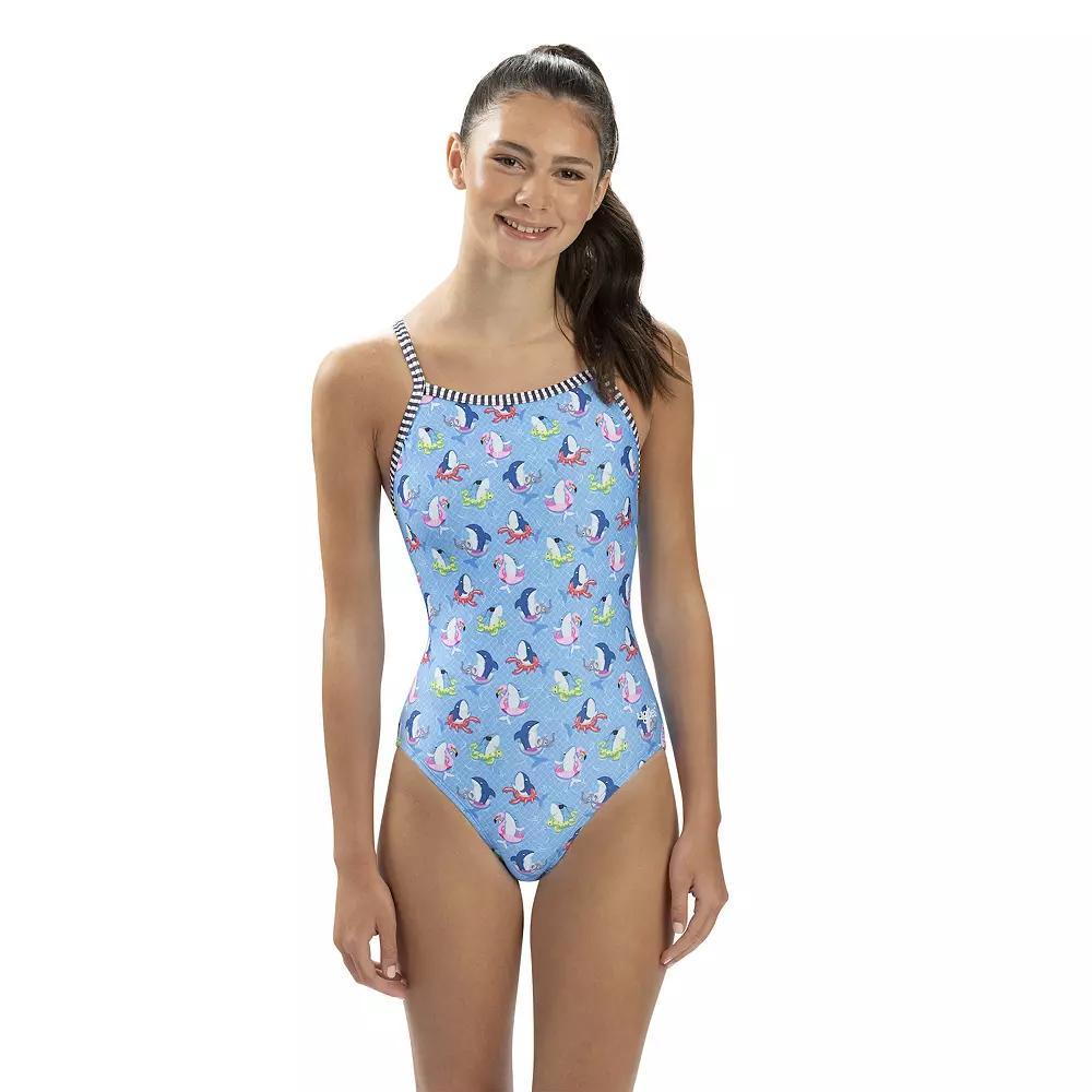 Women's Dolfin Uglies Fin Floats Print V-2 Racerback Competitive One-Piece Swimsuit, Size: 38, Ff Fin Floats Product Image