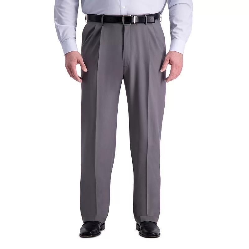 Big & Tall Haggar Premium Comfort Classic-Fit Pleated Hidden Expandable Waistband Dress Pants, Mens Dark Brown Product Image