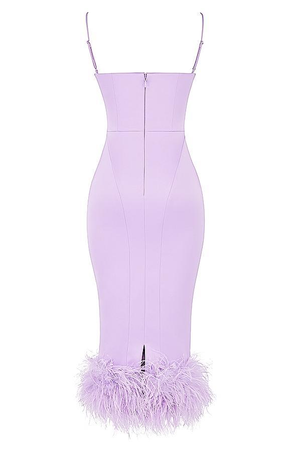 Helena  orchid satin midi dress - sale Product Image