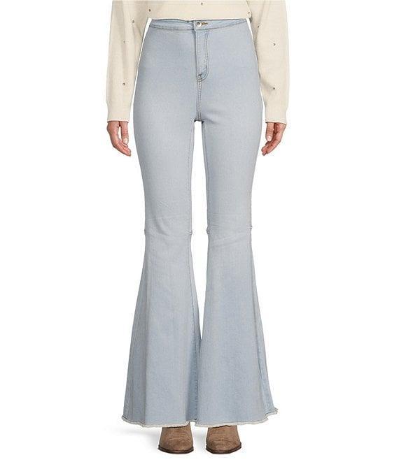 C&V Chelsea & Violet High Rise Raw Edge Flare Jeans Product Image