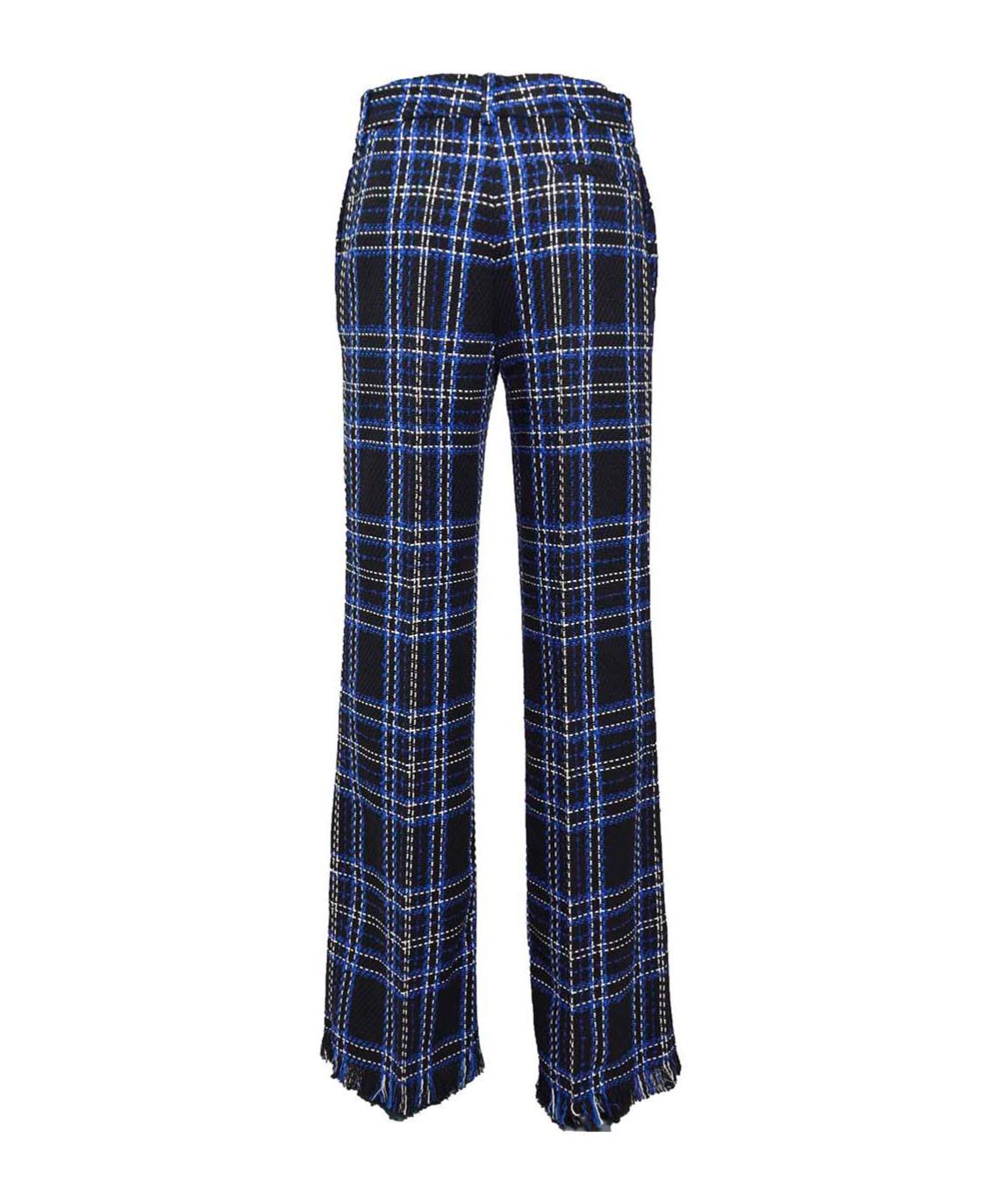 MSGM Checked Fringed Edge Trousers In Nero Product Image