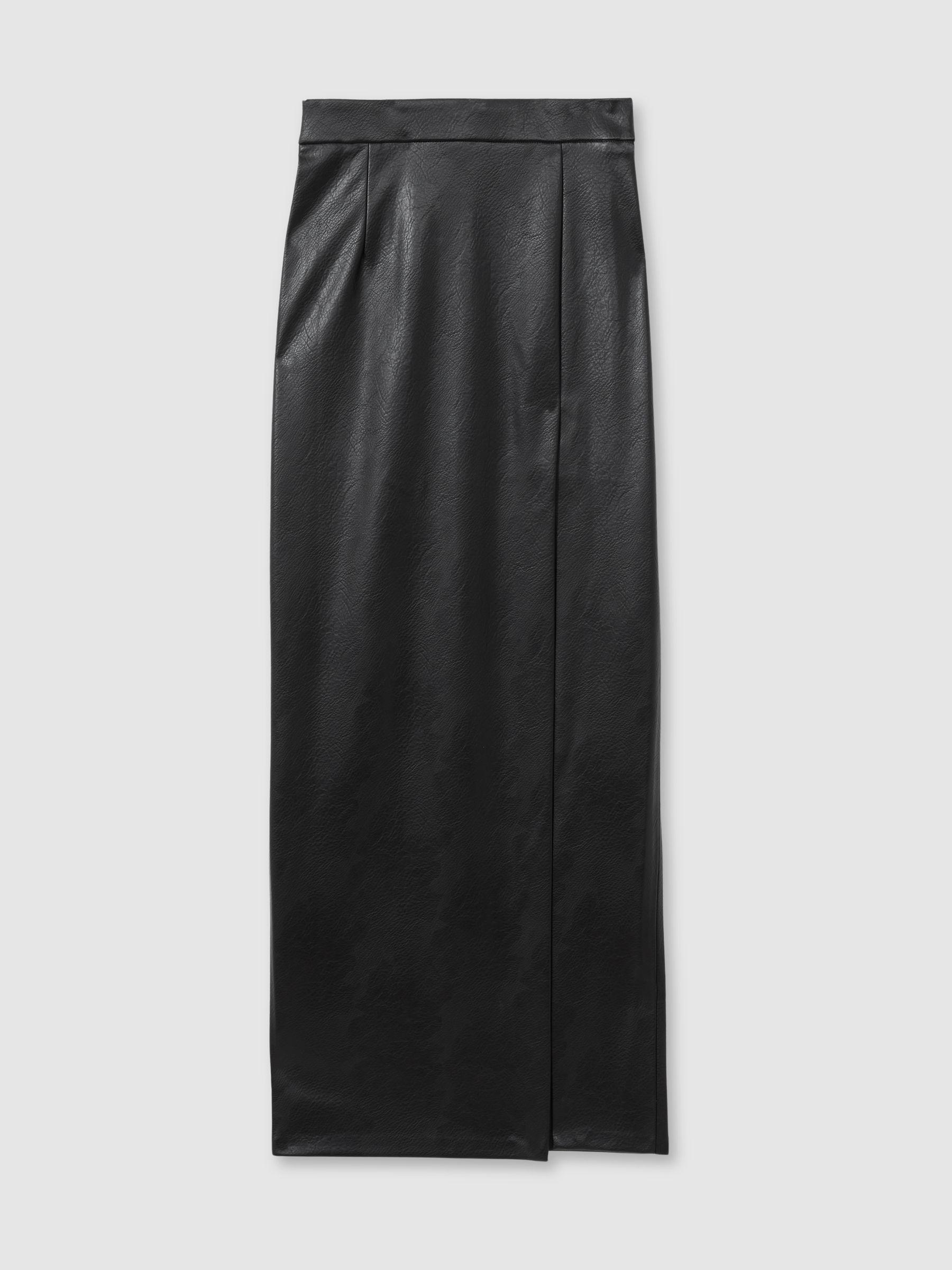 Good American Faux-Leather Maxi Skirt in Black Product Image
