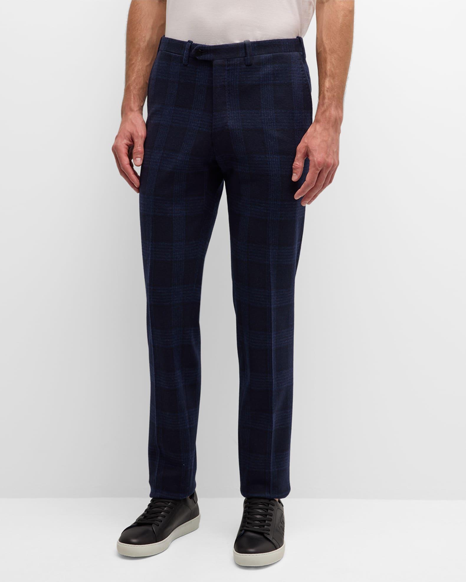 Men's Straight-Leg Plaid Pants Product Image