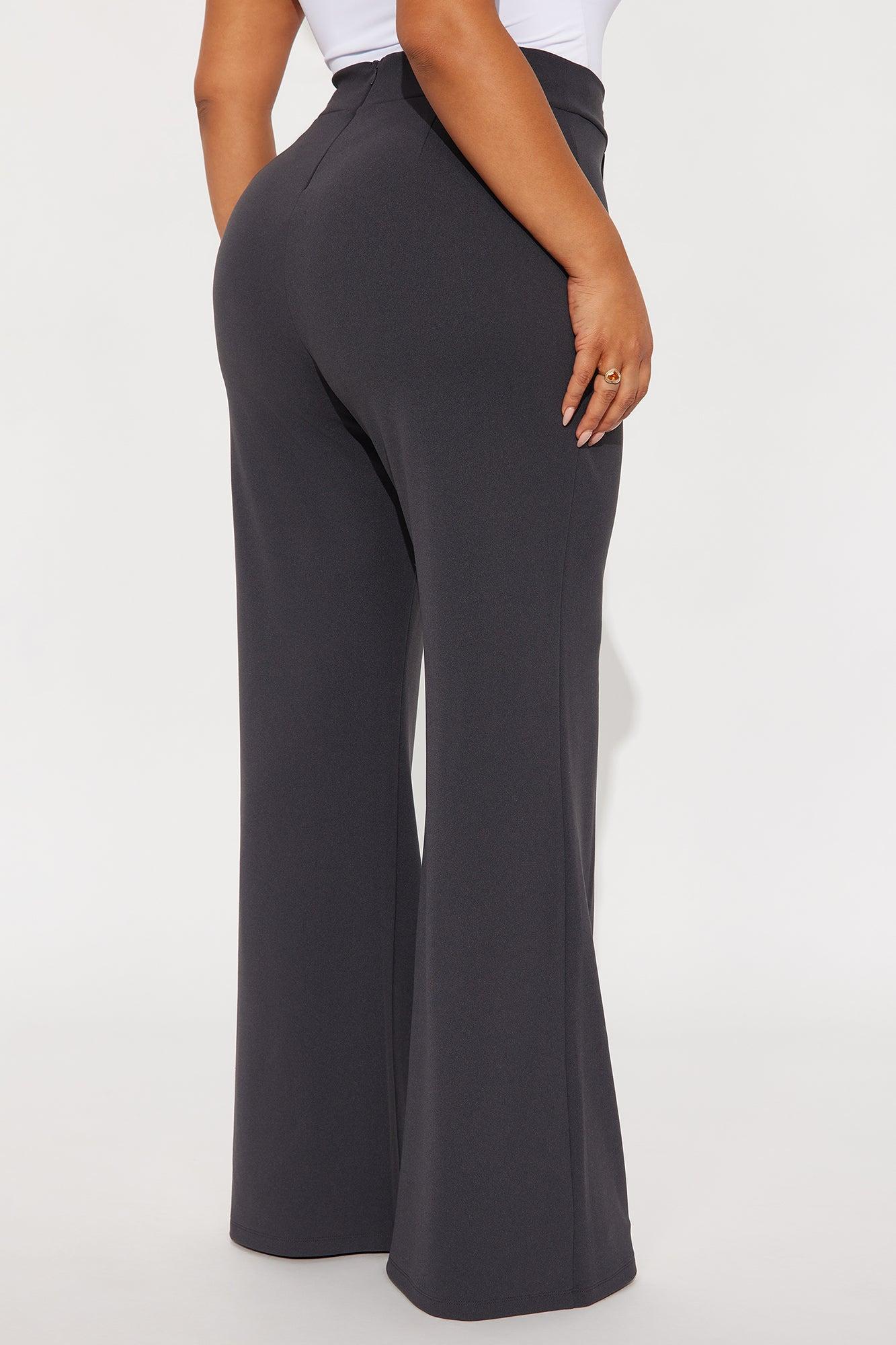 Victoria High Waisted Dress Pants - Charcoal Product Image