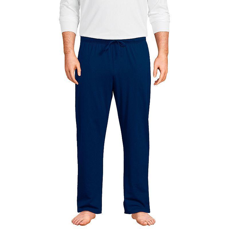 Big & Tall Lands End Knit Jersey Sleep Pants, Mens Grey Heather Product Image
