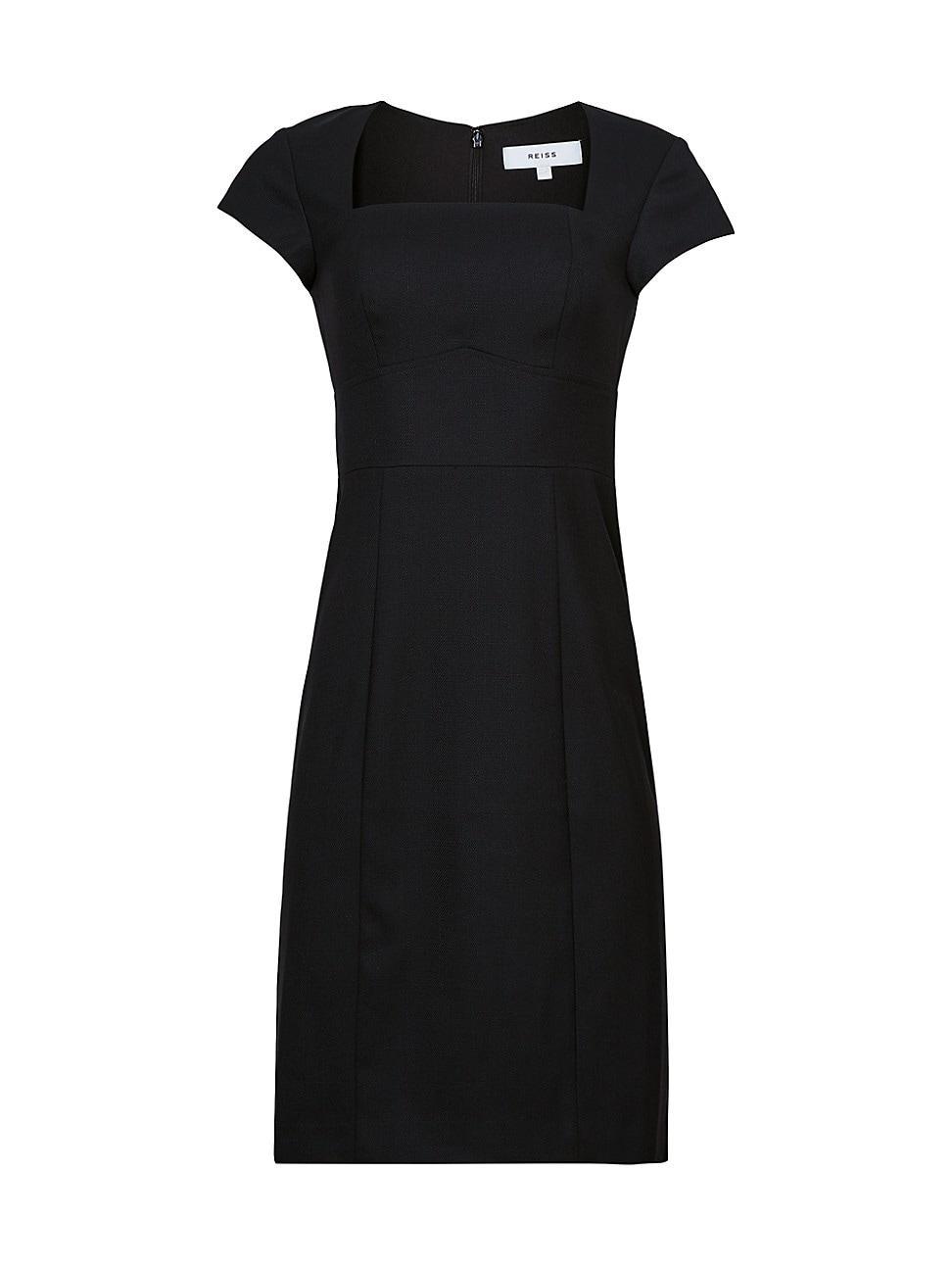 Womens Squareneck Wool-Blend Sheath Dress Product Image