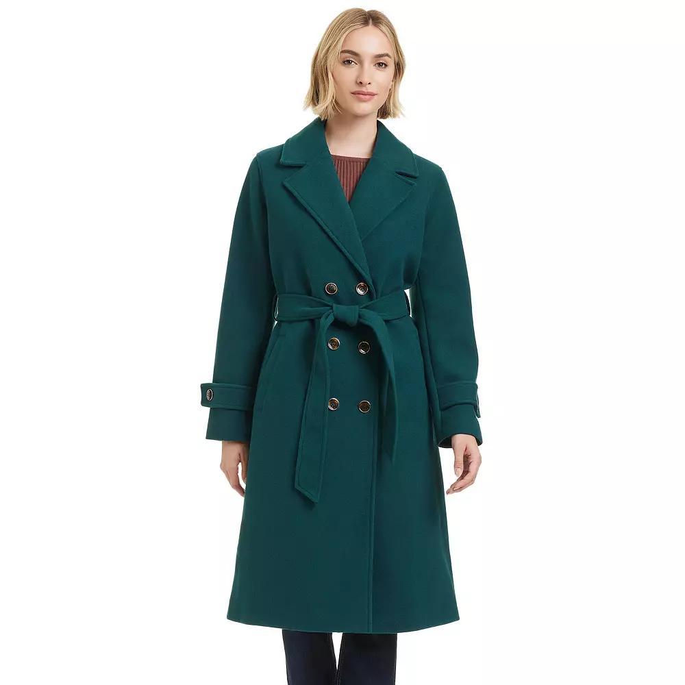 Women's Draper James Faux Wool Trench Coat, Size: Large, Green Green Product Image
