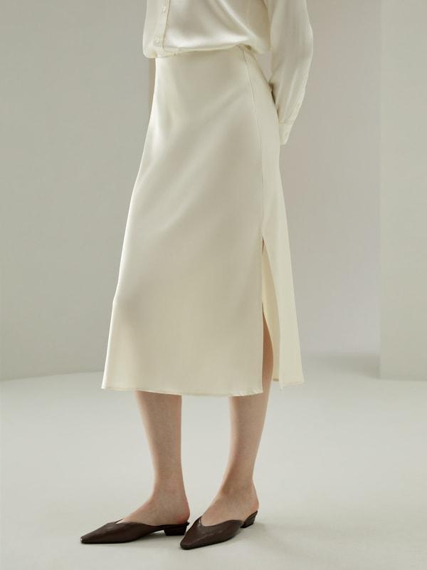 Minimalist Aesthetic Silk Poppy Skirt Product Image