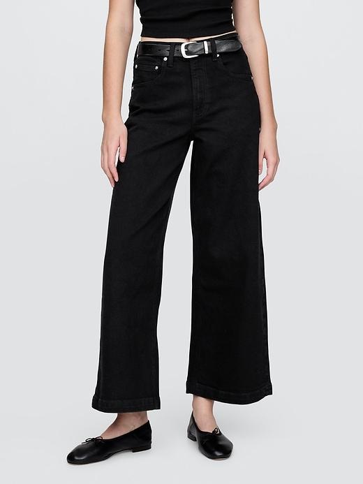 High Rise Stride Wide-Leg Ankle Jeans Product Image