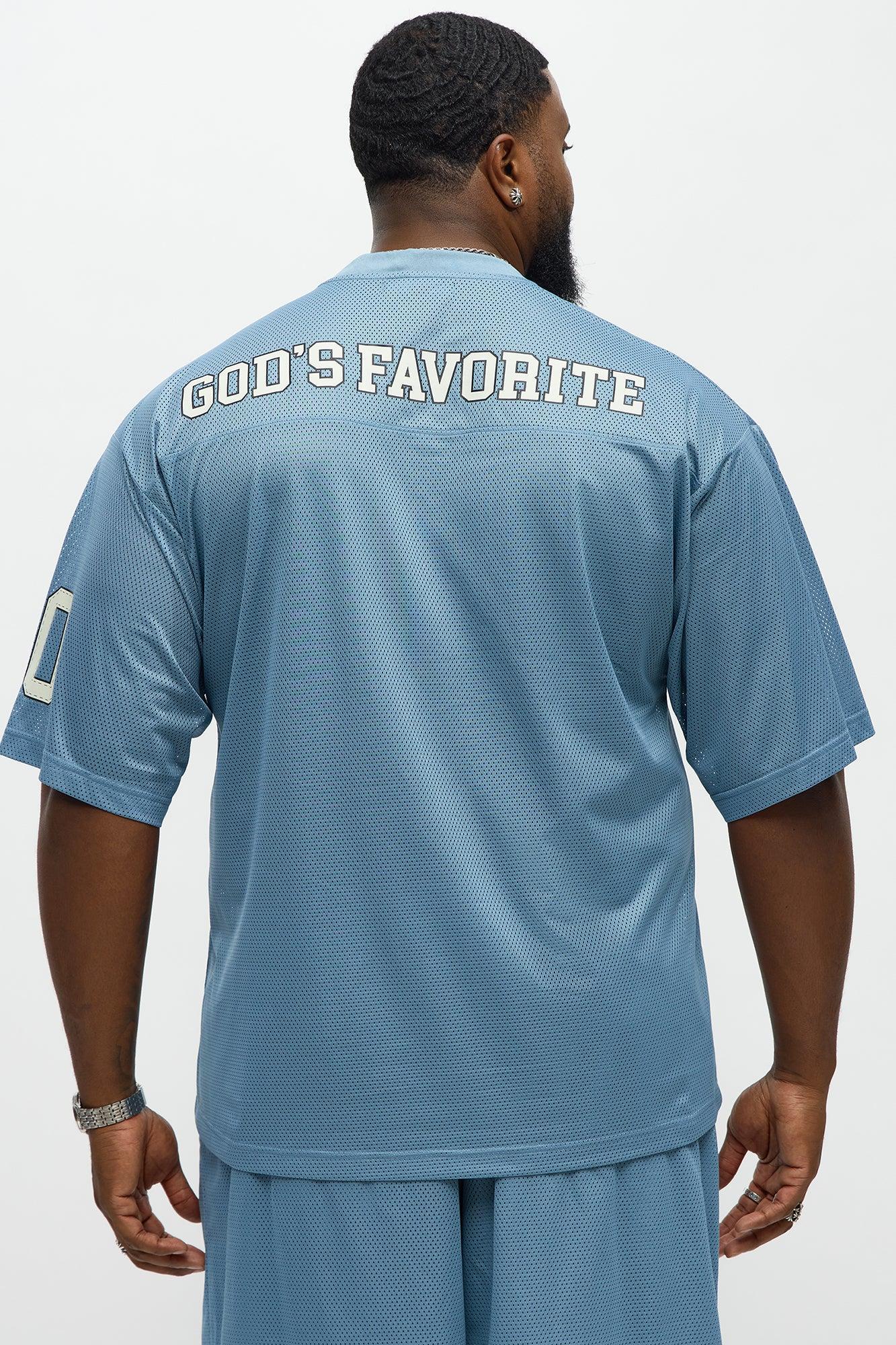 Boxy Gods Favorite Tshirt - Dusty Blue Product Image