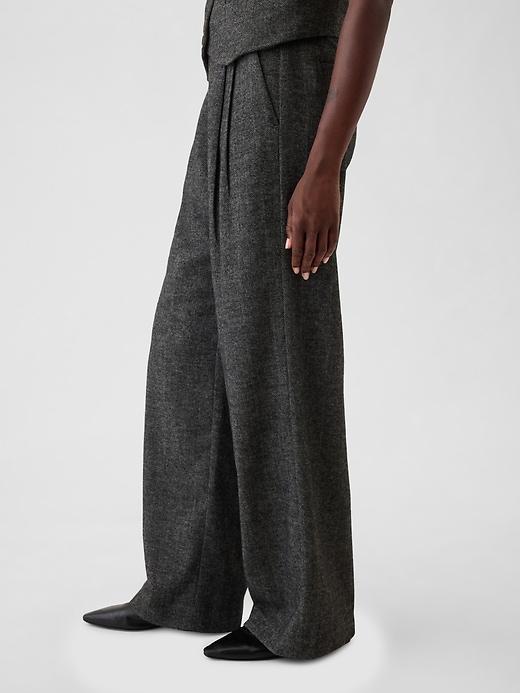 365 High Rise Brushed Twill Pleated Trousers Product Image