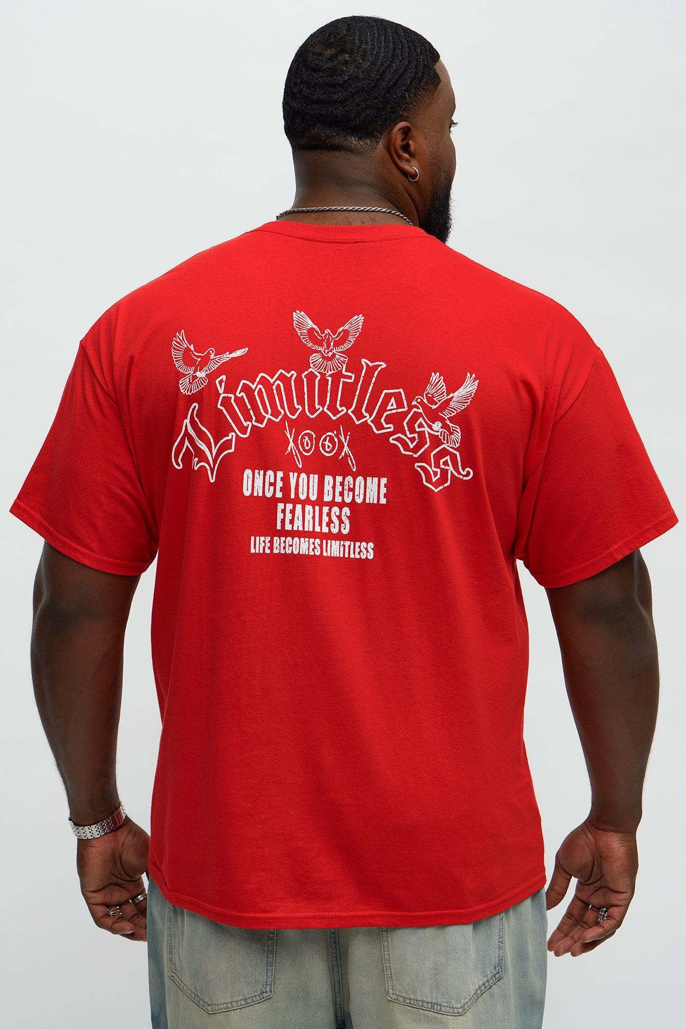 Life Should Be Fearless Short Sleeve Tee - Red Product Image