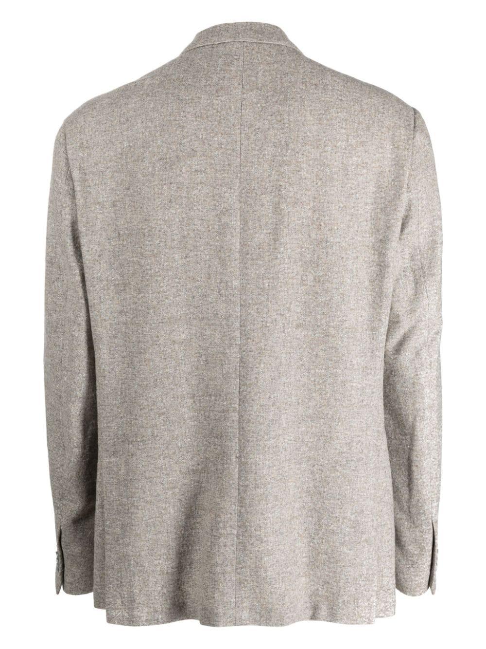 CORNELIANI Single-breasted Virgin-wool Blend Blazer In Grey Product Image