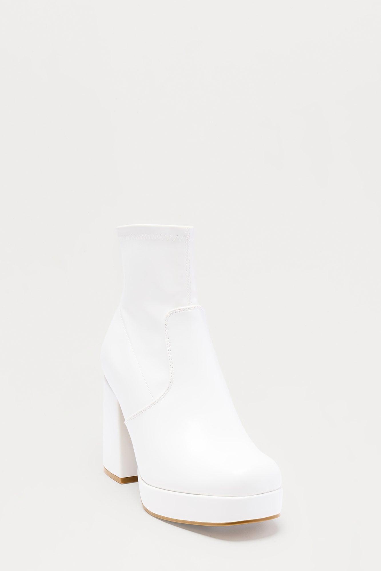 Rebel Platform Booties - White Product Image