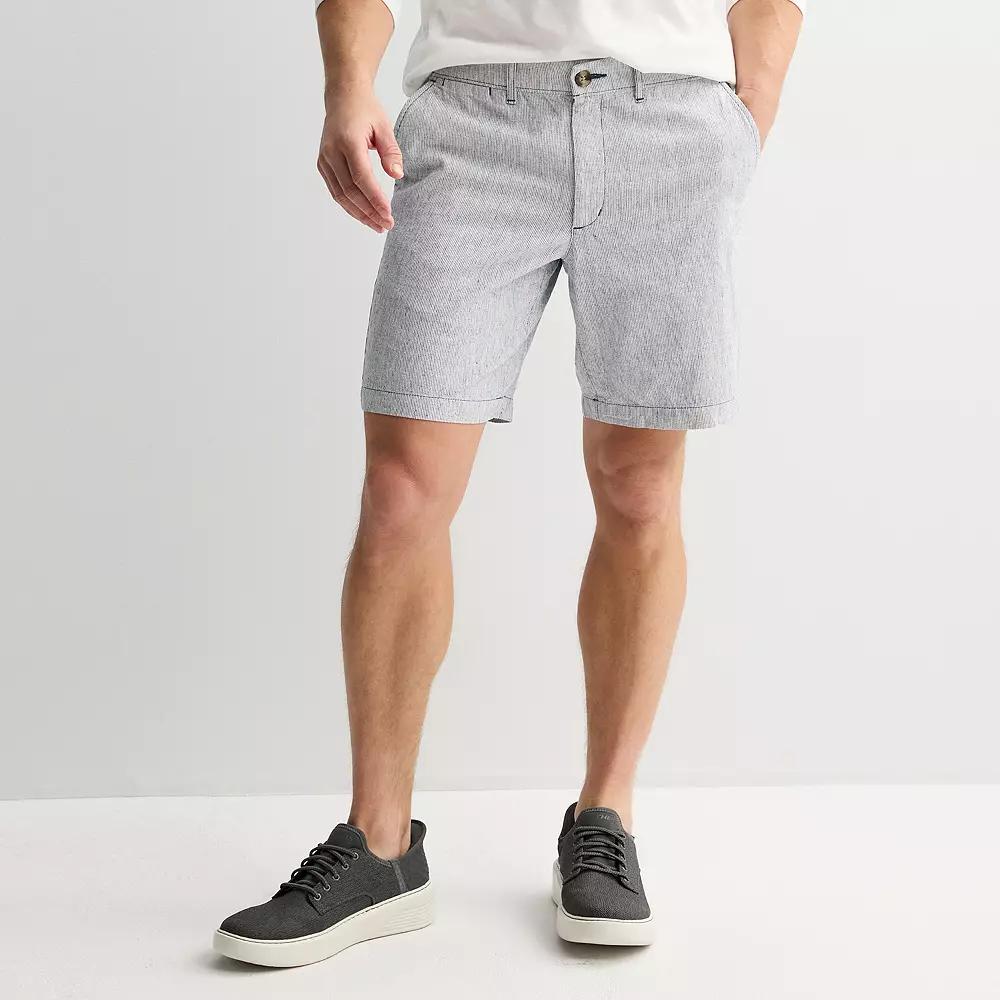 Men's Sonoma Goods For Life® 9" Flexwear Flat Front Shorts, Size: 29 9 IN, Blue Stripe Product Image
