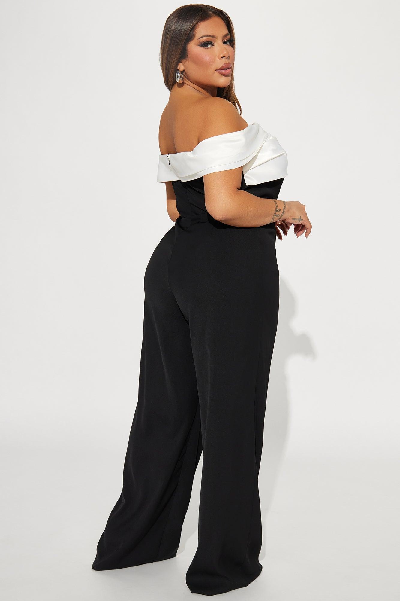 Be Yourself Jumpsuit  - Black/White Product Image