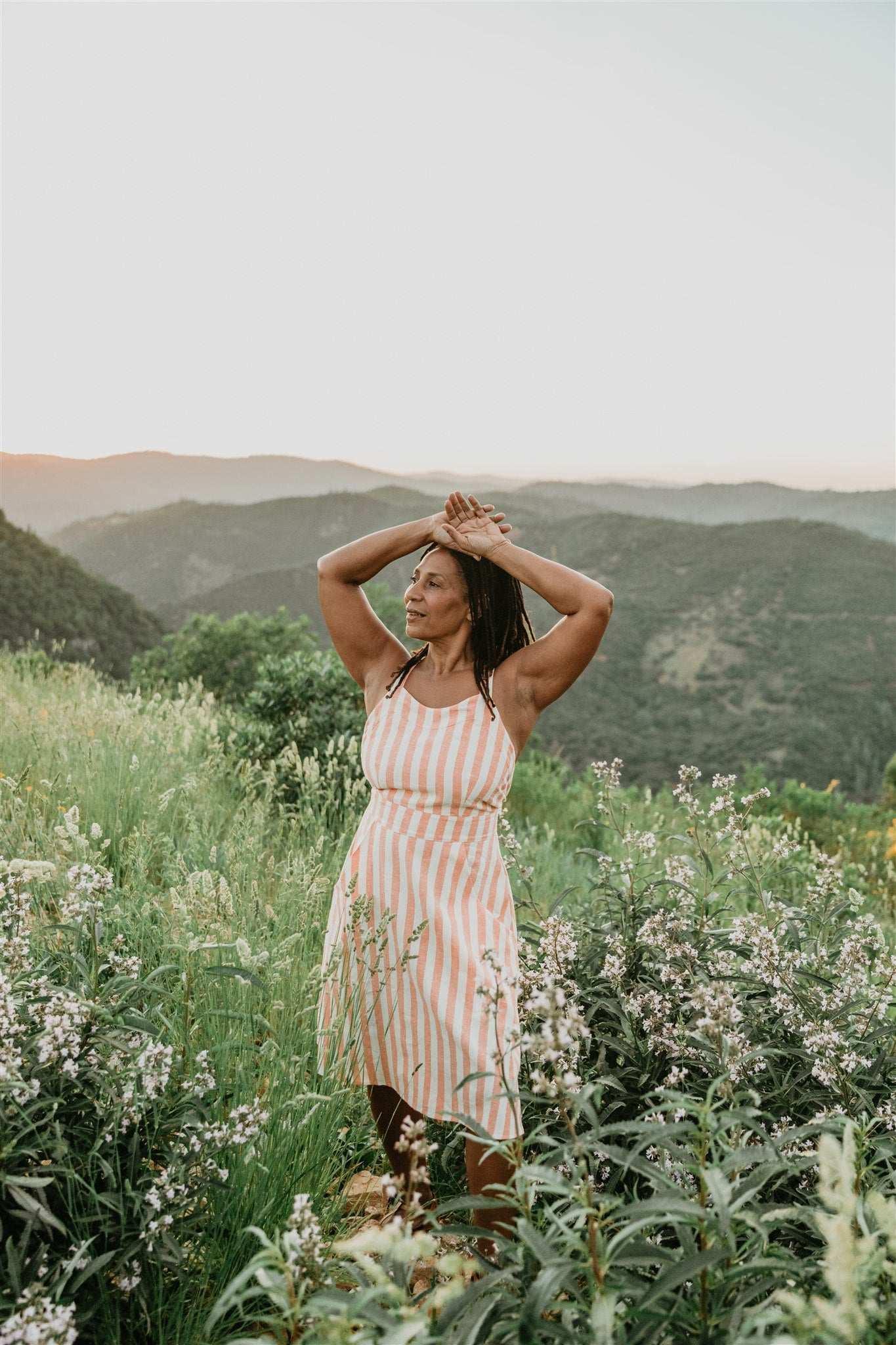 Juniper Dress in Pink Stripe Product Image