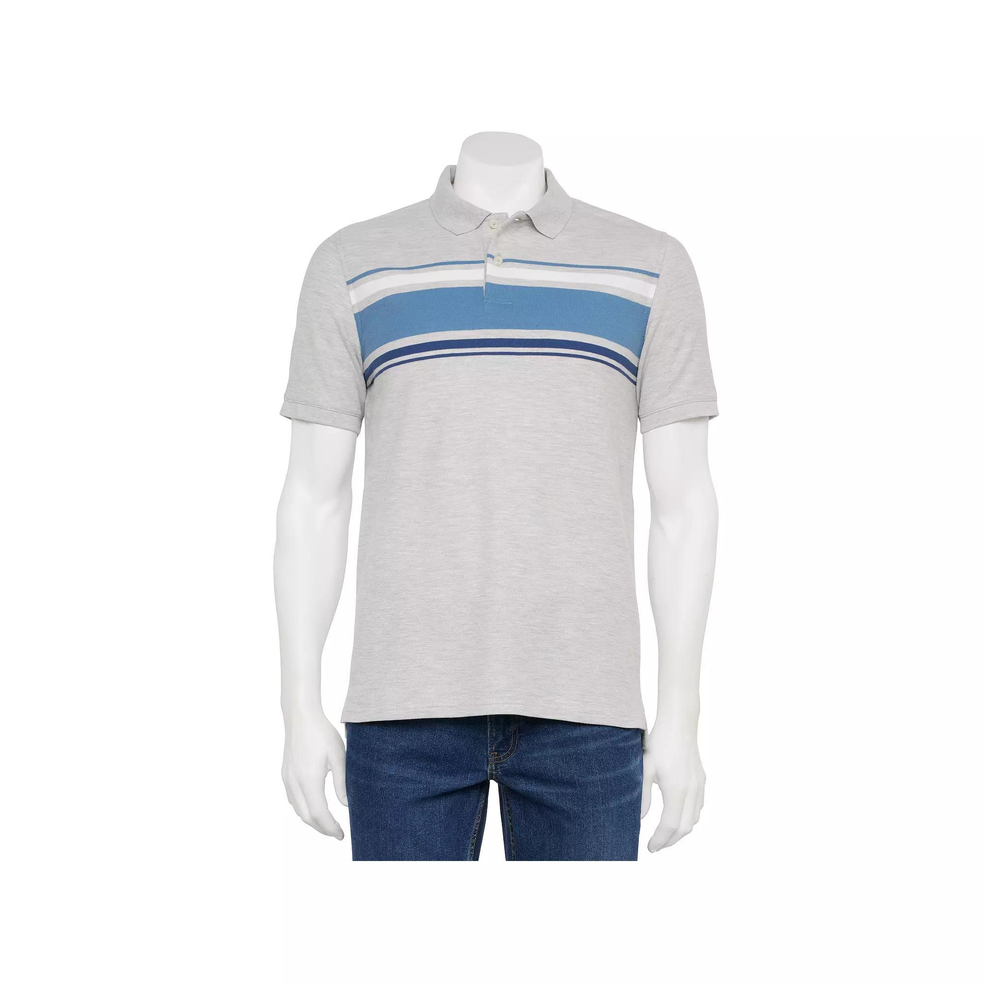 Men's Sonoma Goods For Life® Short Sleeve Pique Polo, Size: XS, Patrick Grey Blue Product Image