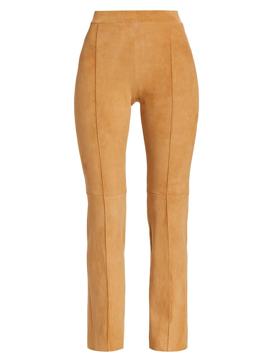 Womens Suede Stovepipe Pants Product Image