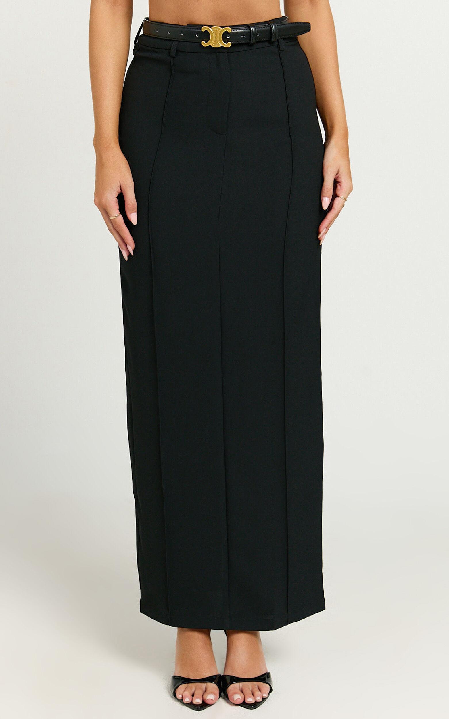 Stella Maxi Skirt - High Waisted Pencil Skirt in Black Product Image
