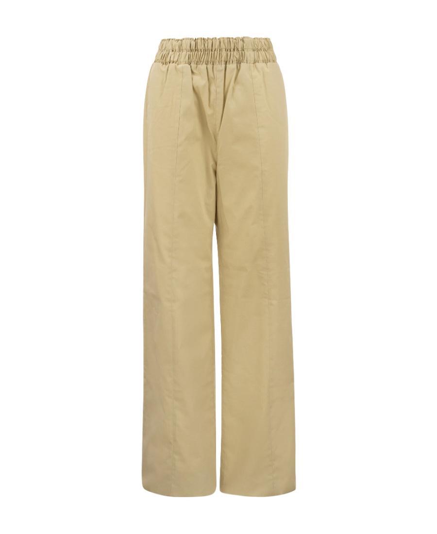 FABIANA FILIPPI Cotton Poplin Trousers In Straw Product Image