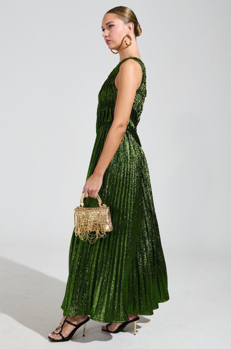 STAY RADIANT METALLIC CHIFFON MAXI DRESS Product Image