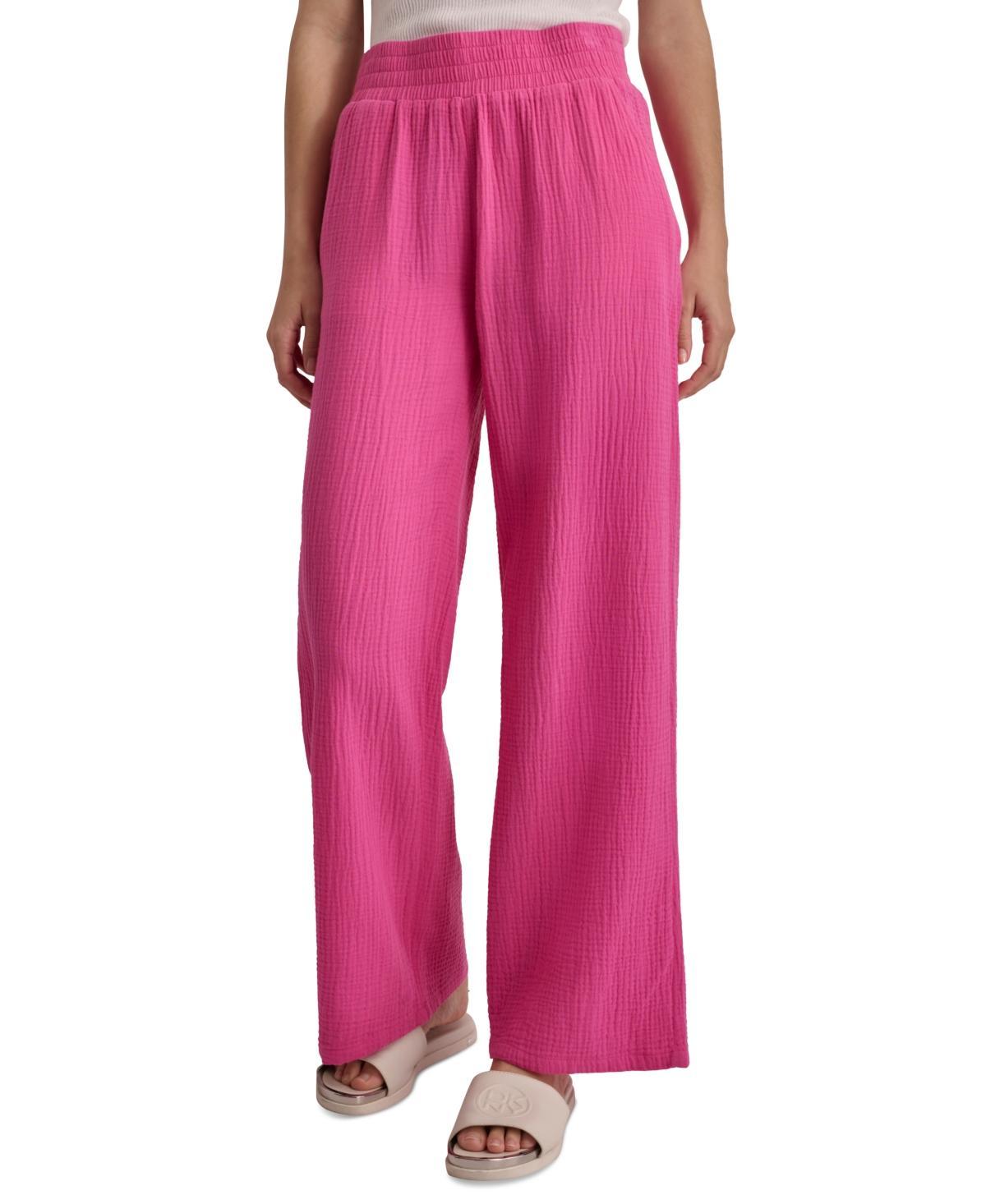 Dkny Jeans Womens High-Rise Gauze Straight-Leg Pants Product Image
