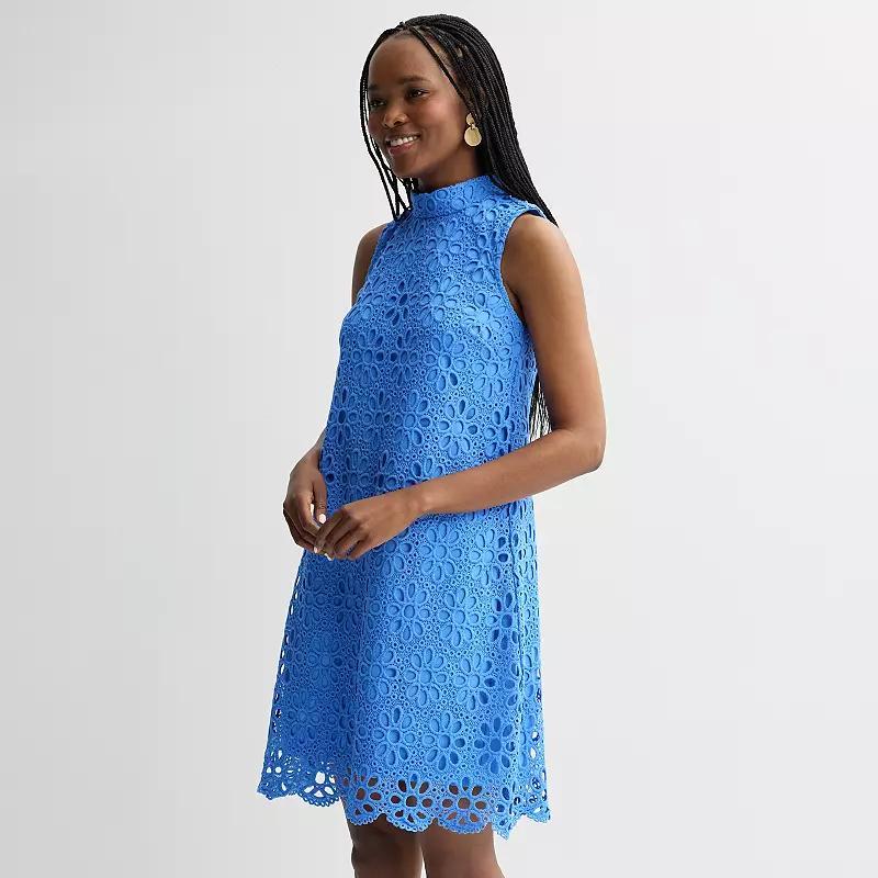 Women's Robbie Bee Tie Mock Neck Dress, Size: XXL, White Product Image