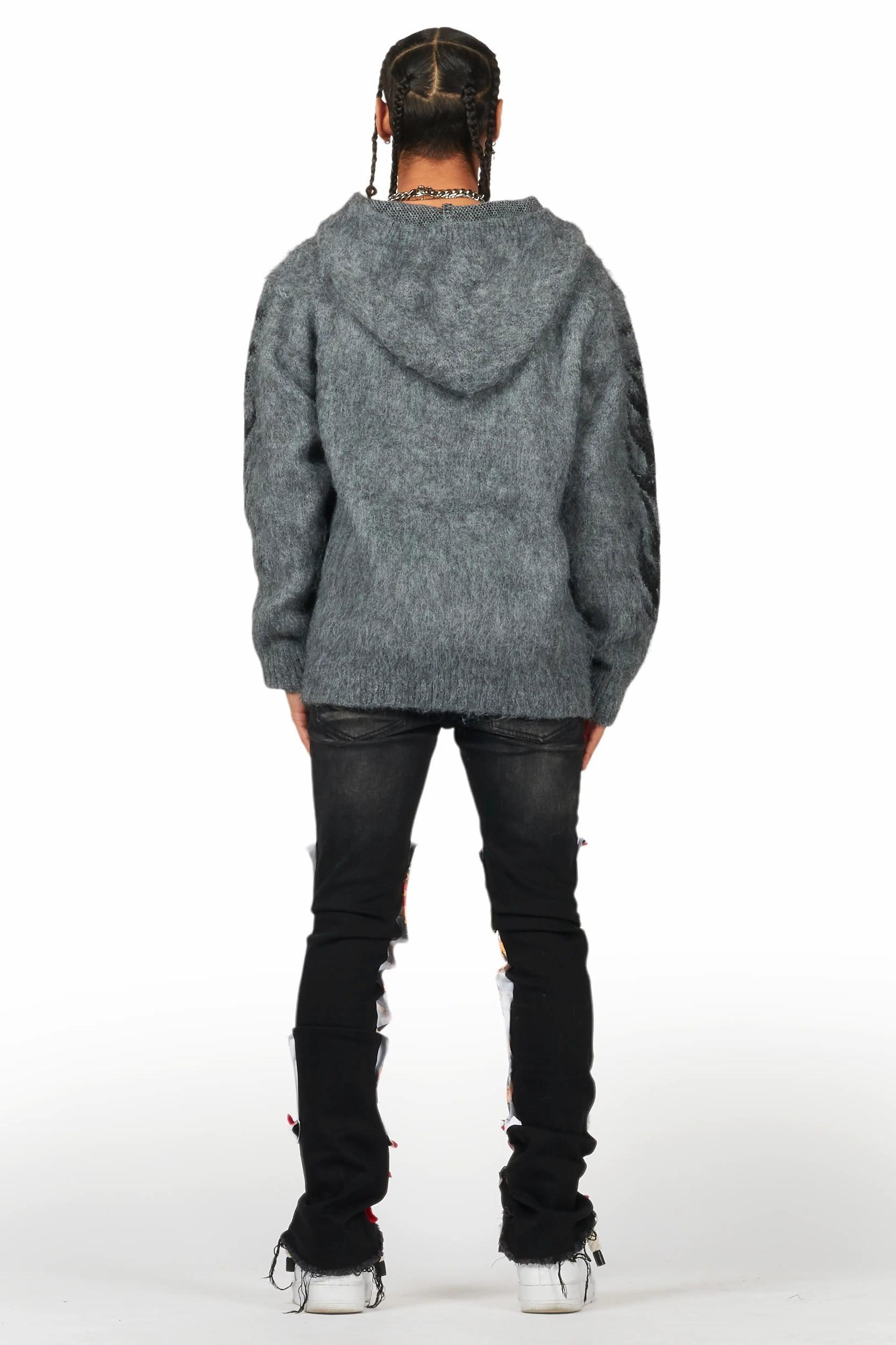 Savage Black/Red Patchwork Stacked Flare Jean Male Product Image