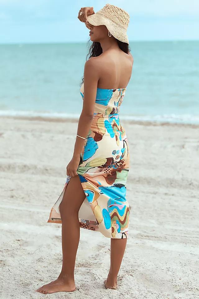 Endless Rose Strapless Printed Slim Midi Dress Product Image