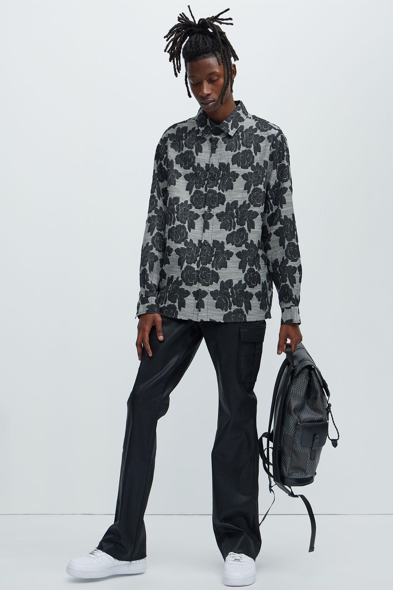 Better Be Cargo Waxed Skinny Flared Pants - Black Product Image