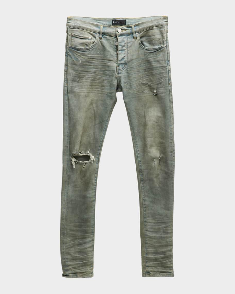Mens P001 Light Dirty Wax Skinny Jeans Product Image
