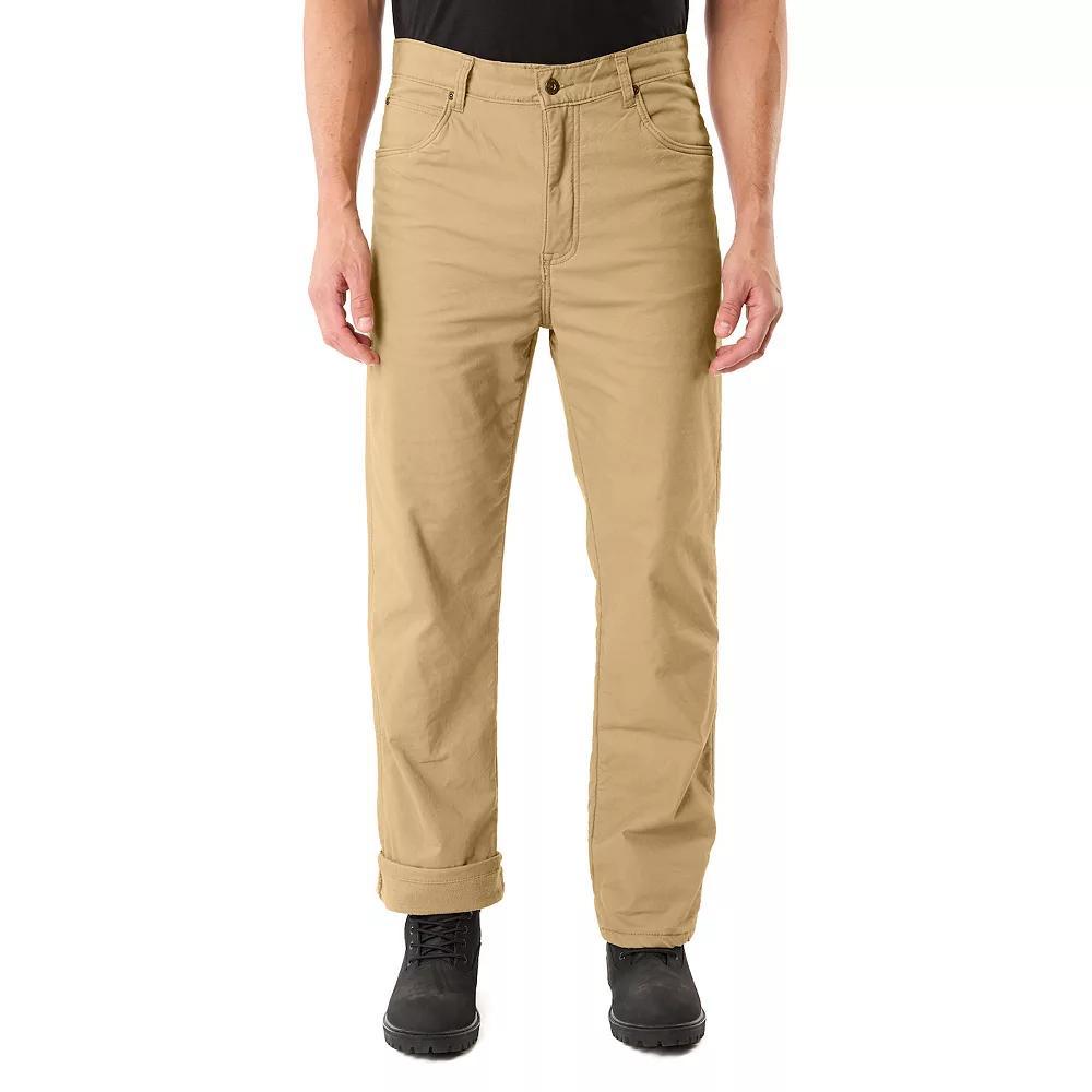 Men's Smith's Workwear Stretch Fleece-Lined Canvas 5-Pocket Pants, Size: 42X30, Green Product Image