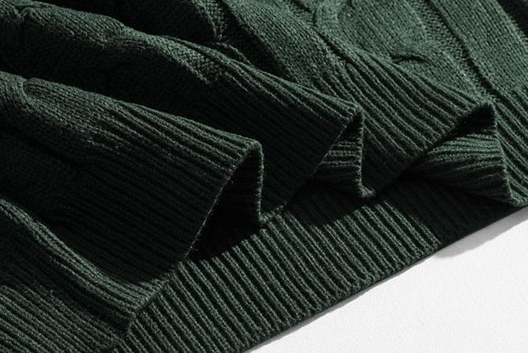 RT No. 10183 DARK GREEN TWIST KNITTED SWEATER Product Image