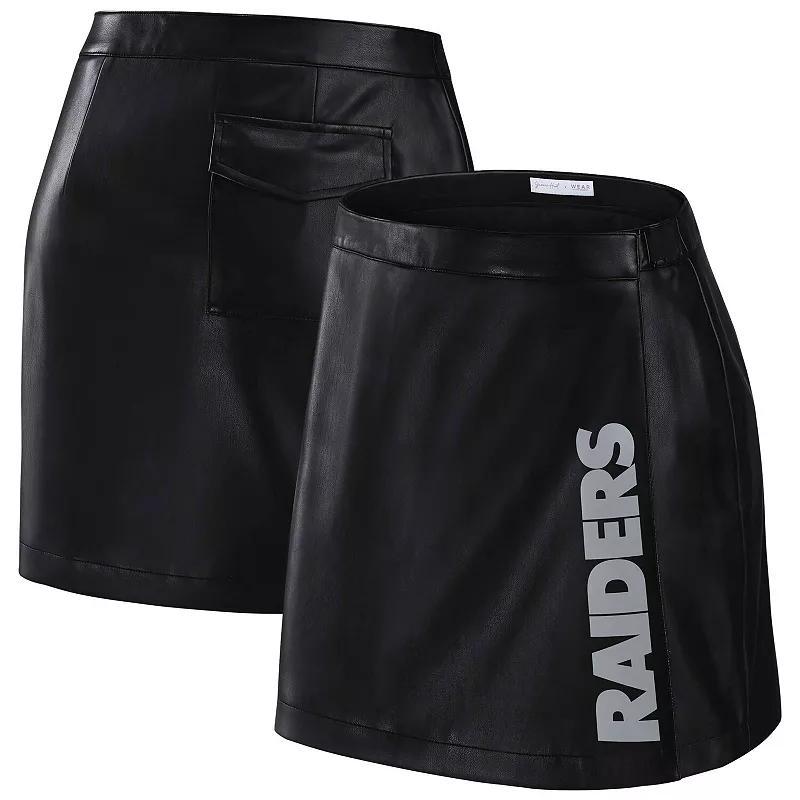 Women's WEAR by Erin Andrews x Gracie Hunt Black Dallas Cowboys Wrap Skirt, Size: 2XL Product Image