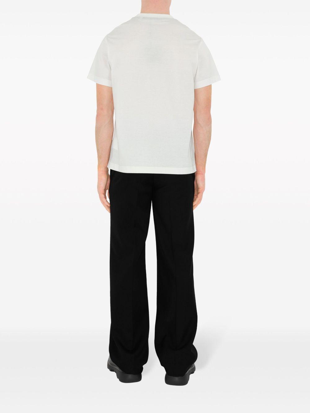 White Embroidered T-Shirt Product Image