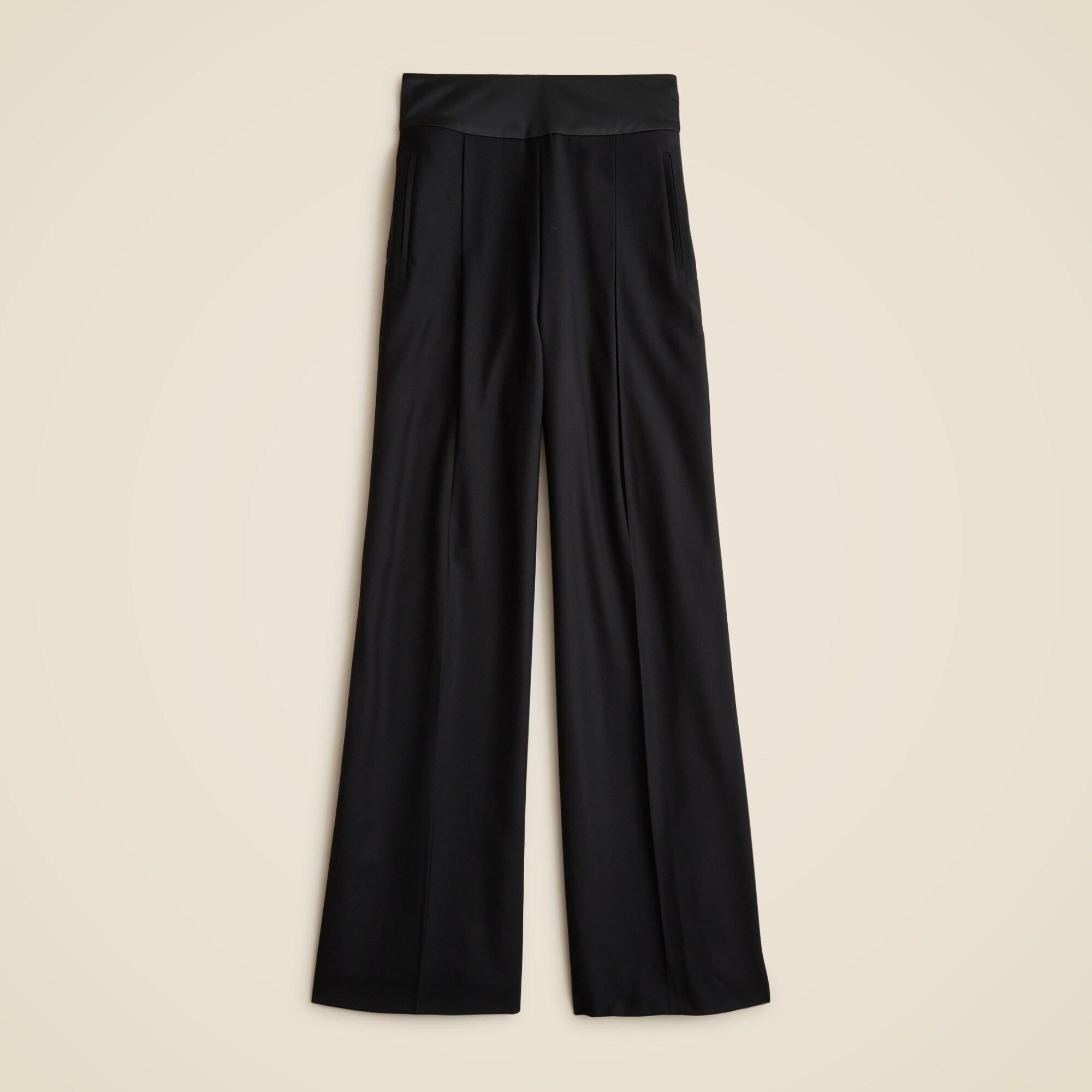 Collection wide-leg trouser pant in tuxedo wool Product Image