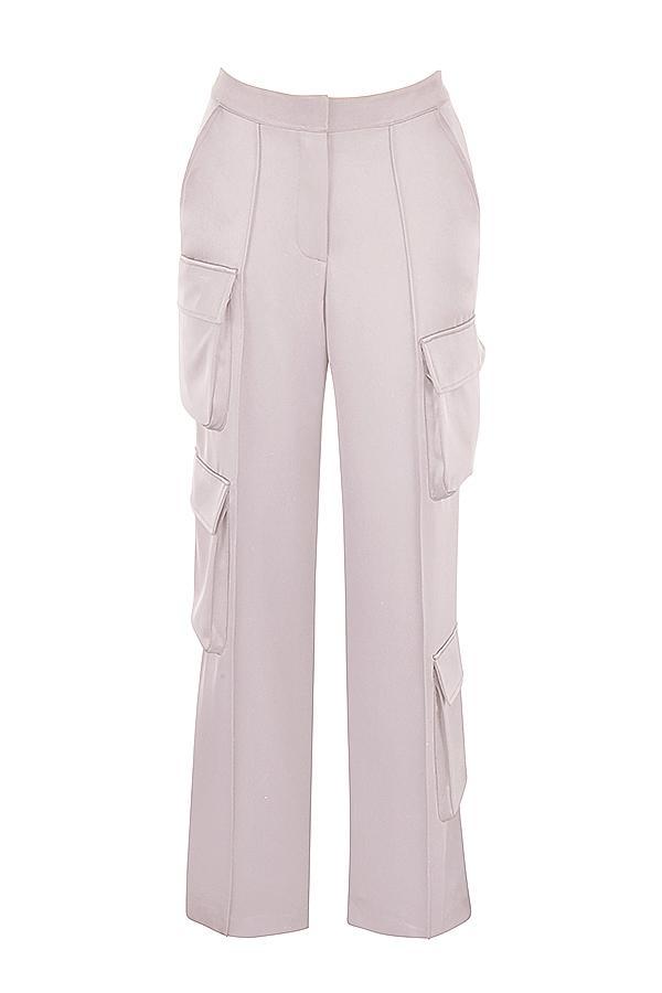 Daria  crystal satin straight leg cargo trousers - sale Product Image