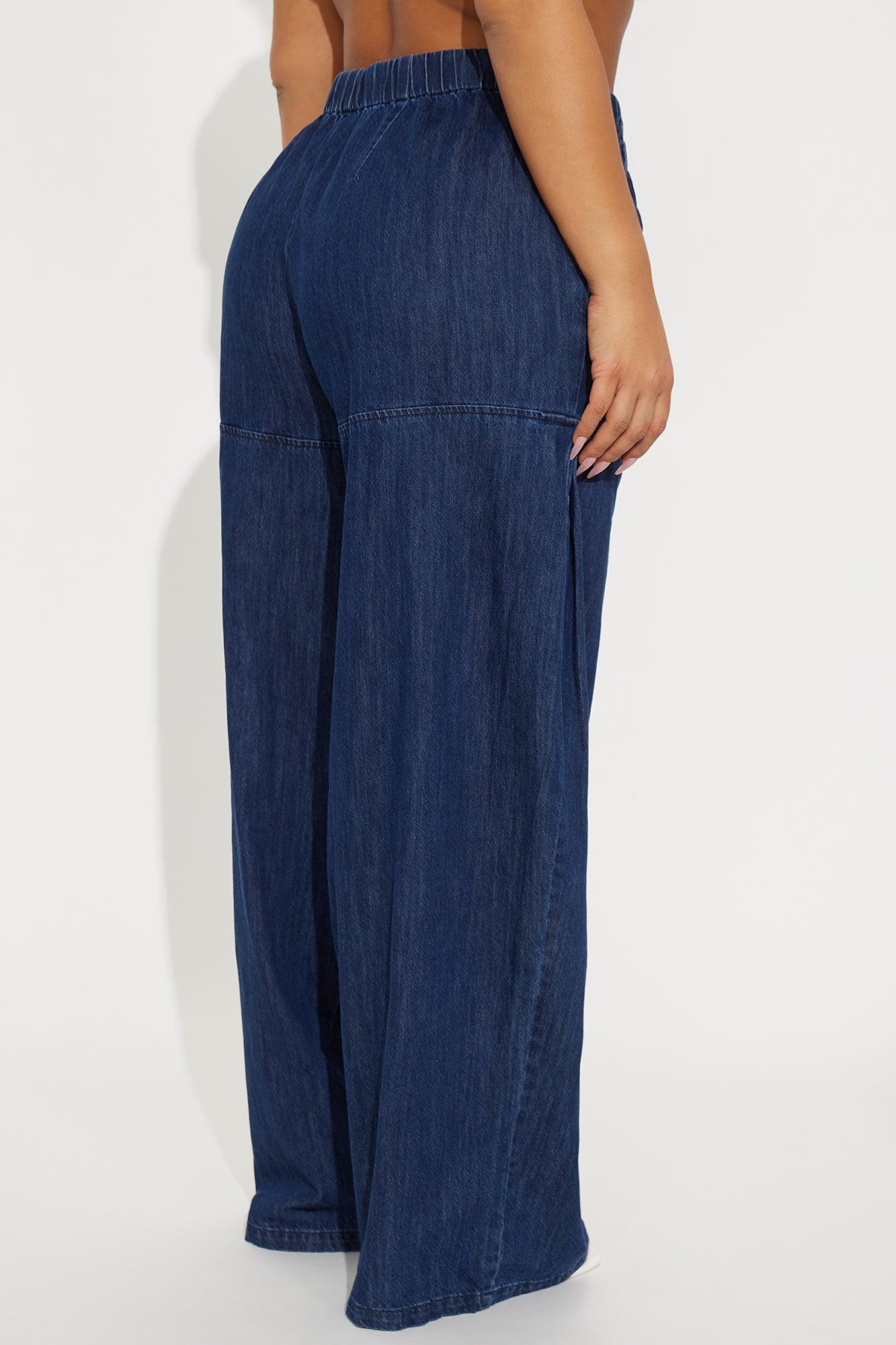 Brigantine Pull On Wide Leg Jeans - Dark Wash Product Image