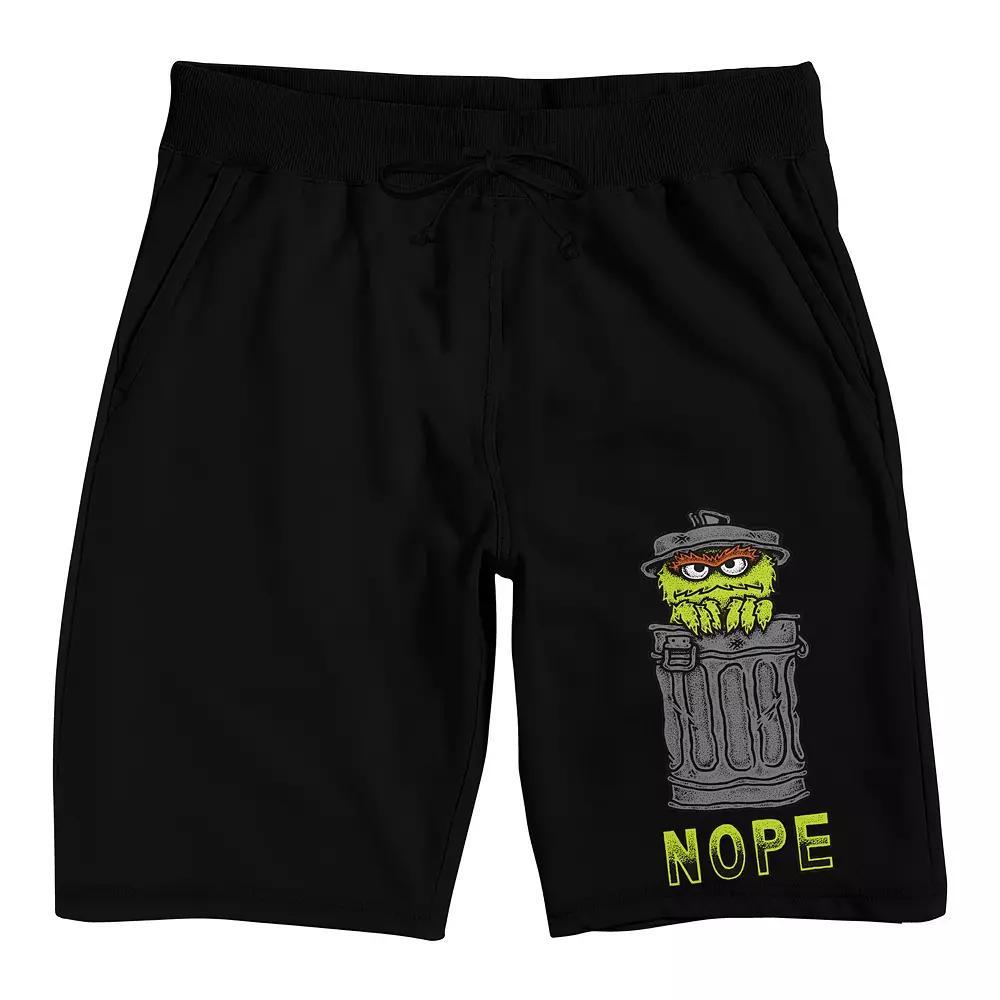 Men's Sesame Street Oscar Pajama Shorts, Size: XXL, Black Product Image